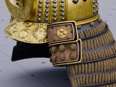 Japanese Samurai Helmet 3D model purchase