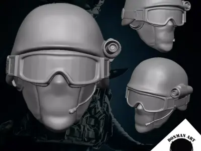 Tactical Commando Head for 6 inch action figures 3D print model