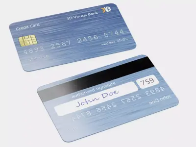 Credit Card V8 - Generic Payment Prop with Custom Design 3D model