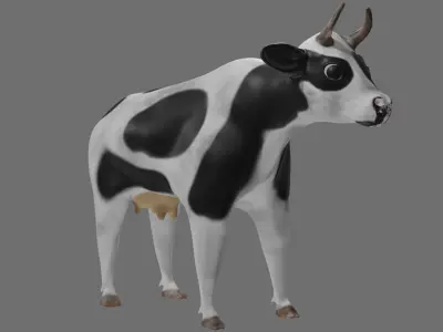 Holstien Frisian Cow model Low-poly 3D model