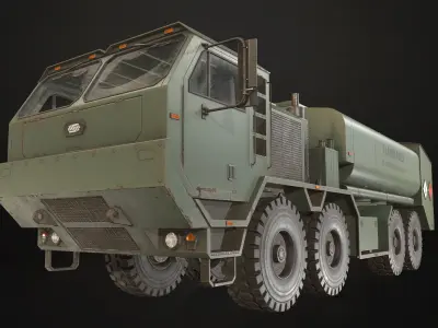 Heavy Military Truck V1 - Tanker Low-poly 3D model
