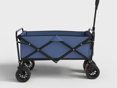 FOLDABLE WAGON CART TROLLEY Low-poly 3D model