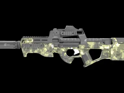 P90 Submachine Gun 3d model Low-poly 3D model