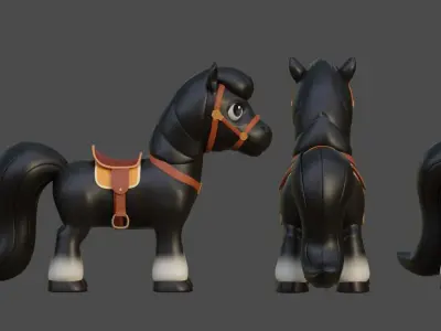 Horse Cartoon 3D model