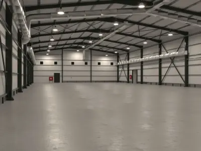 Exhibition Warehouse Interior 3D model