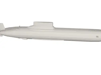 Military Ship submarine Low-poly 3D model