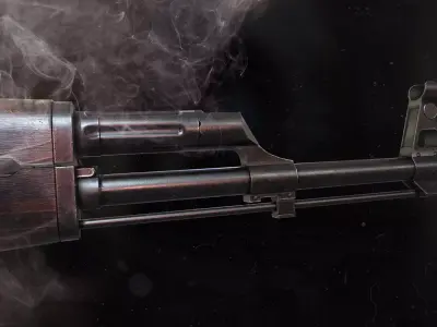 AK-47 rifle Low-poly 3D model 3