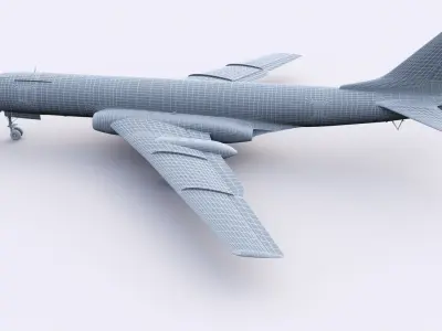 Tu-104A airplane Low-poly 3D model