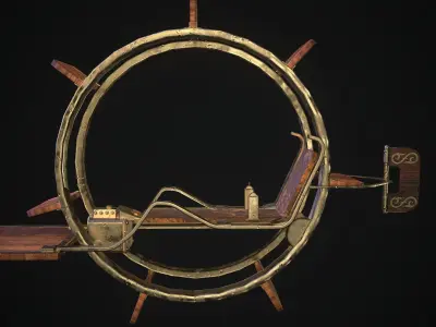 Desert monowheel Low-poly 3D model