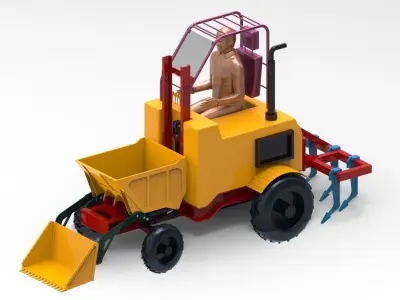 Agricultural Construction Tractor 3D model