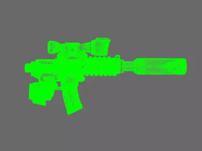 Space Knights AR Style Huntsman Rifle LEFT 3D print model