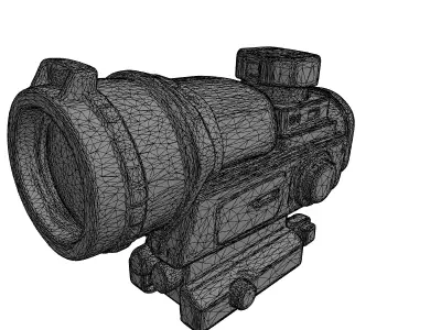 Futuristic SciFi Weapon Scope Low-poly 3D model