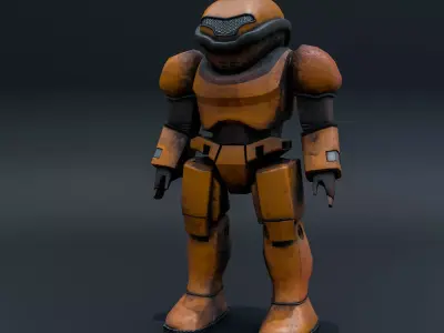 Stylized Sci-Fi Robot Character Low-poly 3D model