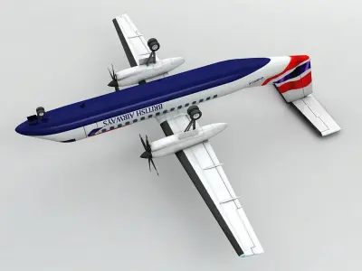 Dash 8-300 Airliner British Airways Low-poly 3D model