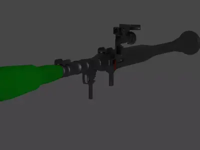 low poly RPG grenade launcher Free 3D model