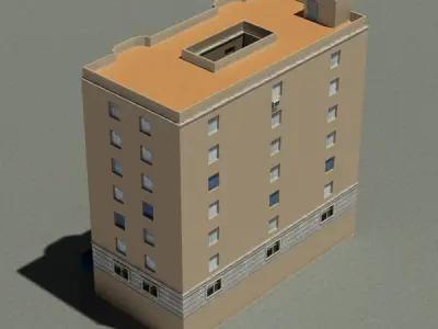 Building apartment Low-poly 3D model buy