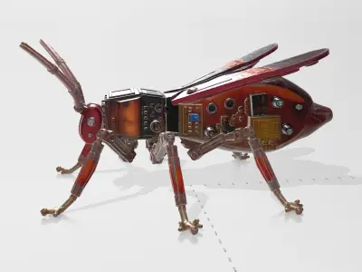 Cyberpunk Steampunk Wasp 3D Model 3D model