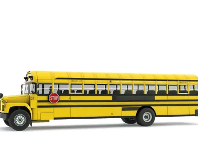 School Bus Low-poly 3D model
