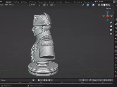 French Emperor Napoleon Bonaparte Chess Piece 3D print model