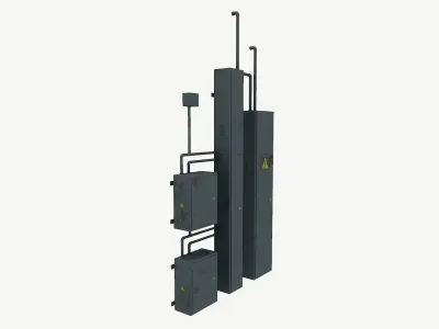 Switch boxes old Low-poly 3D model