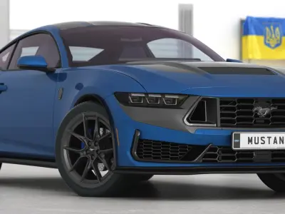 Ford Mustang 2024 Collection with opening doors and trunk1 3D model