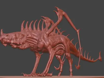 Cave Dragon monster sculpt 3D model