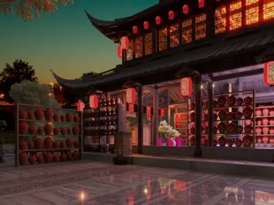 Ancient buildings 3D model purchase