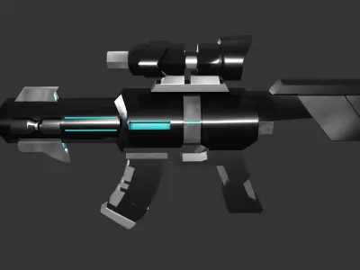 Sci-Fi Style Sniper Rifle Low-poly 3D model