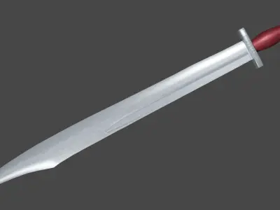 Falchion sword with Xyphos handle Low-poly 3D model