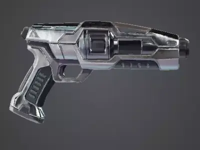 Sci-Fi Tactical Blaster Pistol Low-poly 3D model