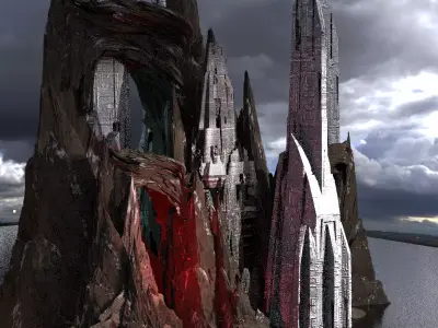 Stylized Tower Rocks 5  3D model