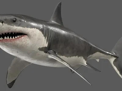 Great White Shark Animated 3D model