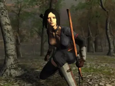 Archer Female Low-poly 3D model