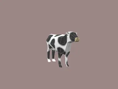 Cow Cartoon Low-poly 3D model