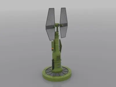 Sci fi radar tower Low-poly 3D model