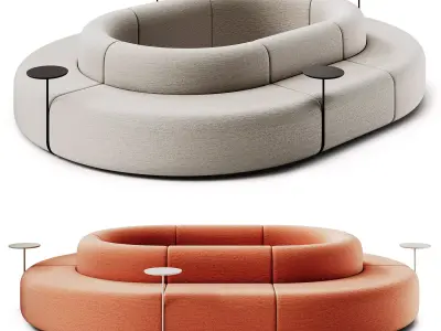 MDD Artico Sectional Sofa Rectangular Set 3D model