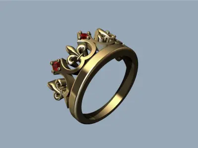 Fleur de Lis - Ring Anillo flor de lis 3D print model