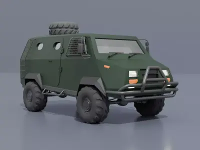 Armored Tactical Vehicle - Offroad Troop Transport Truck 3D model