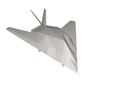 Military Plane concept Low-poly 3D model get