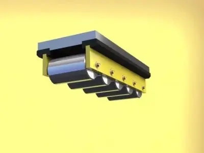 Roller conveyor belt with two rollers Free 3D model