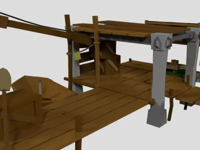 Fishing House Low Poly Low-poly 3D model