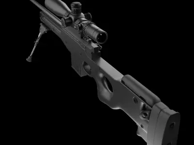 Sniper Rifle Low-poly 3D model order