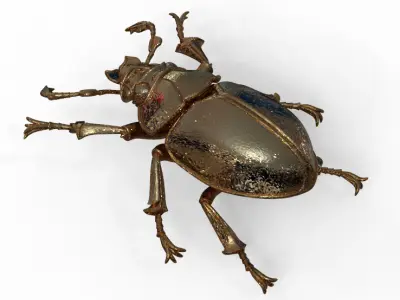 Golden Mechanical Stag Beetle 3D Model 3D model