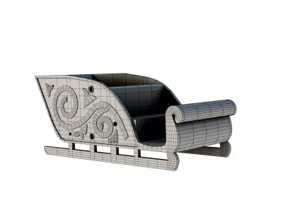 Low Poly Santa Sleigh 1964 Rudolph the Red Nose Reindeer Low-poly 3D model