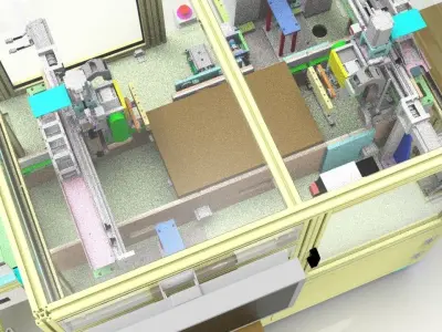 3D model of the gift box online automated labeling machine 3D model