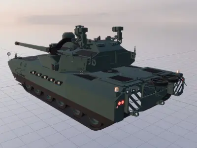 Fictional Main Battle Tank Low-poly 3D model