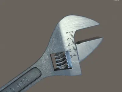 adjustable wrench Low-poly 3D model buy