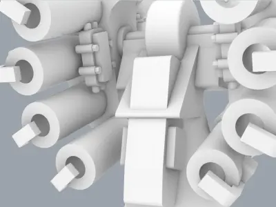 RBU-6000 Smerch-2 Low-poly 3D model