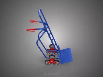 SIX WHEEL STAIR CLIMBING CLIMBER HAND TRUCK BARROW TROLLEY CART 3D model