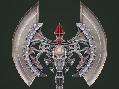 Fantasy Axe 1 3D Model Low-poly 3D model